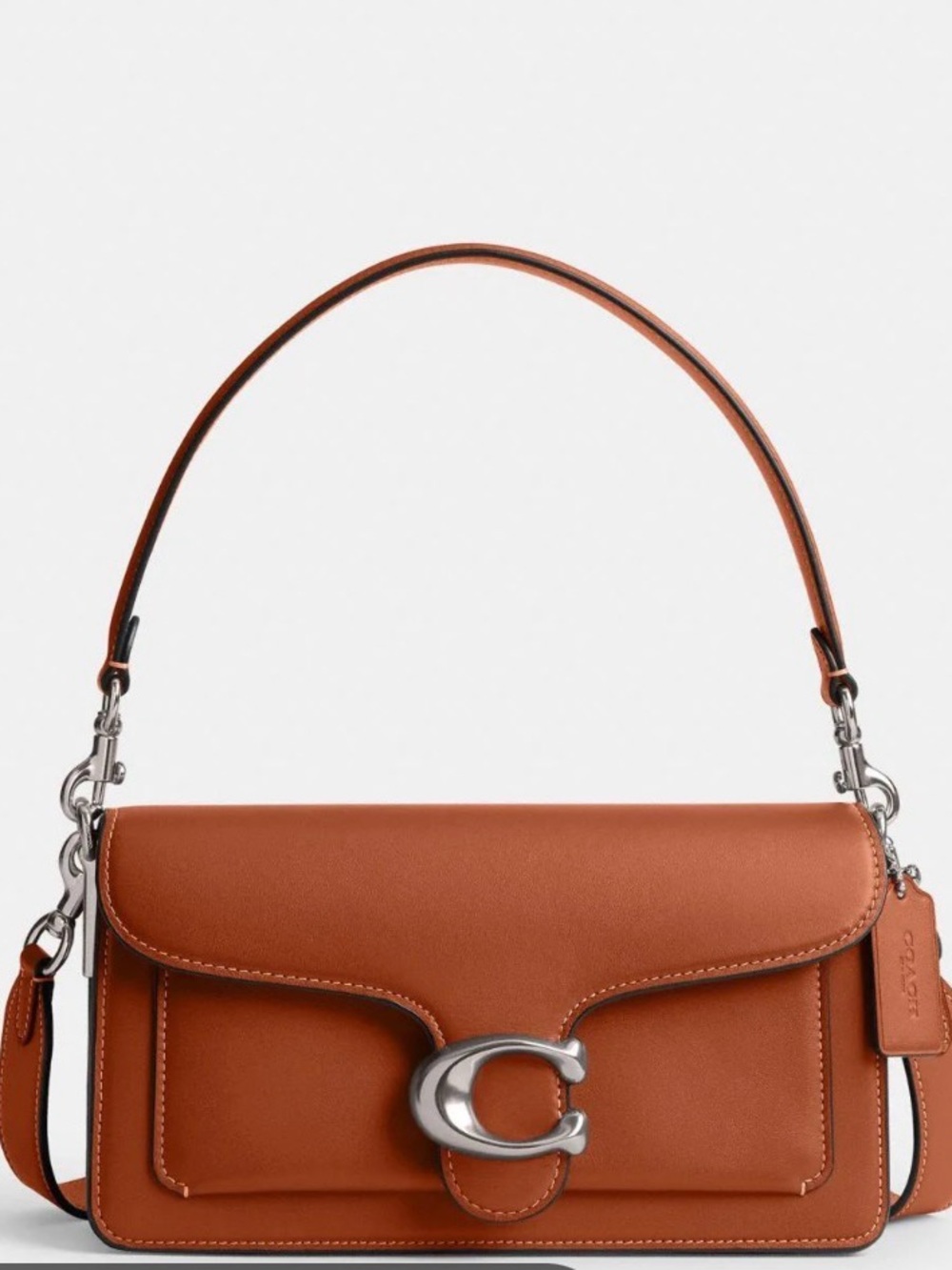 Coach Tabby Shoulder Bag 26 in the popular Burnished Amber leather finish